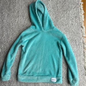 Kids Calvin Klein Jeans Teal Super fuzzy soft fleece hoodie size kids S (7/8)